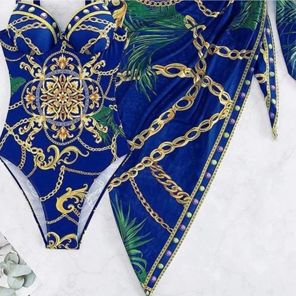 New Shein  2 Piece Swimwear Strapped Push UP One Piece Swimsuit - Picture 7 of 16